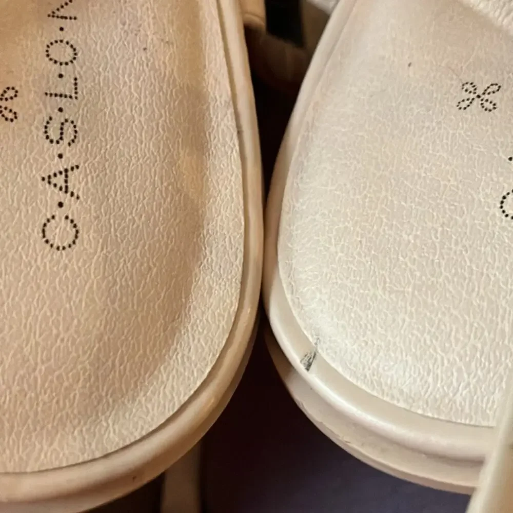 Caslon Paola wedge nude blush strappy square‎ toe prom formal sandal summer 10